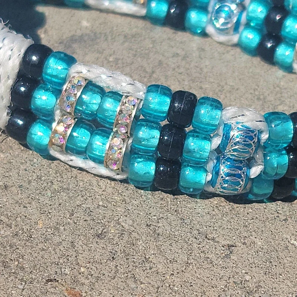 Custom Handmade Beaded Bling Dog Collar